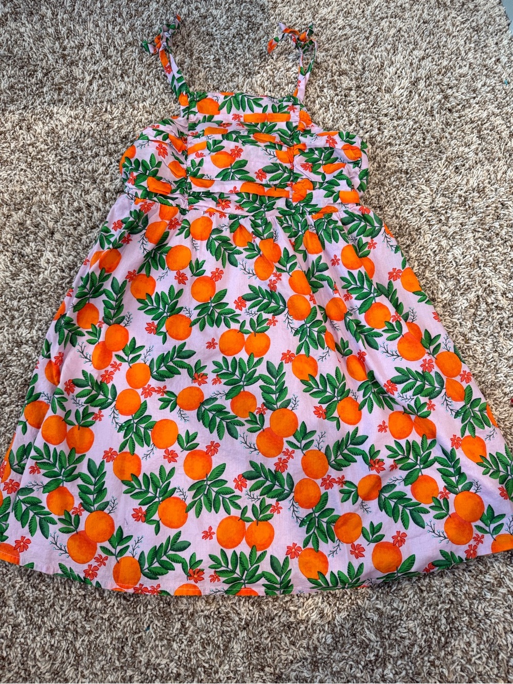 Crewcuts Pink Dress with Orange & Green Citrus Print